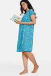 Zivame Halloween Knit Poly Mid Length Nightdress - Fjord Blue — thumbnail 4